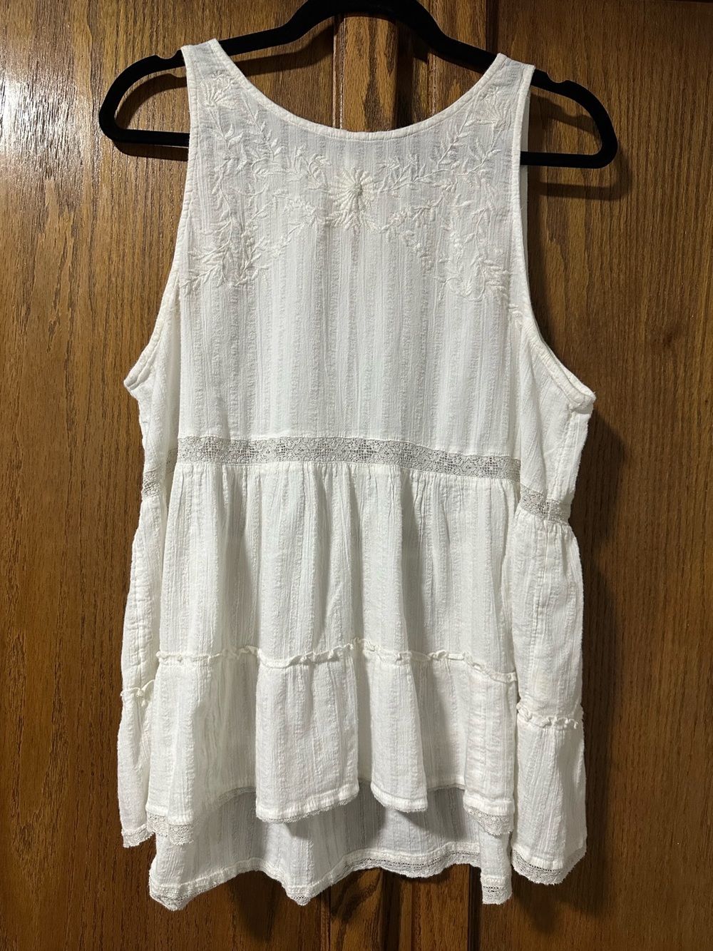 American Eagle Outfitters Cottagecore Flowy Babydoll Tank Lace & Embroidery XL